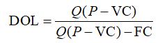 DOL = Q(PVC) Q(P-VC) - FC