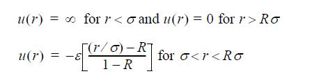 u(r) =  for r < 0 and u(r) = 0 for r > Ro [(r/o) -R] 1-R u(r) = - -8 for o