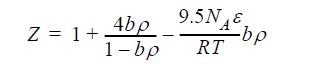 Z = 1 + 4bp 1-bp 9.5NE -bp RT
