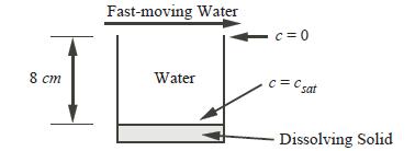 8 cm Fast-moving Water Water c=0 c=csat Dissolving Solid