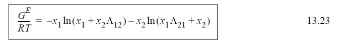 RT = -x ln(x+xA2)-xln(x A1 +x) 13.23