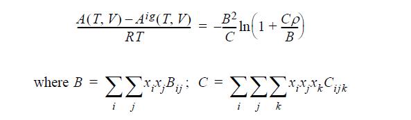 A(T, V) - Aig(I, V) RT where B = = Em{1+ Ge - In 1 +  *: c =