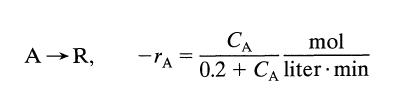 A R, -TA CA mol 0.2 + CA liter min