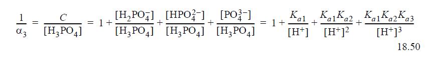 1 3 = C [HPO4] = 1 + [HPO4] [HPO-] [PO-] [HPO4] [H3PO4] [HPO4] + + = 1 + K al [H+] + Kalka2 + [H+] Kalka2ka3