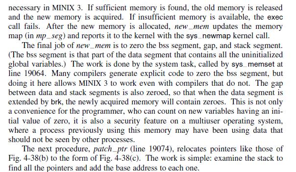 necessary in MINIX 3. If sufficient memory is found, the old memory is released and the new memory is