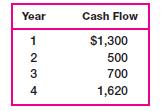 Year 1 234 Cash Flow $1,300 500 700 1,620