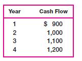 Year 1 234 Cash Flow $ 900 1,000 1,100 1,200