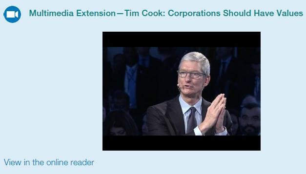 Multimedia Extension-Tim Cook: Corporations Should Have Values View in the online reader