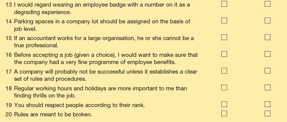 13 I would regard wearing an employee badge with a number on it as a degrading experience. 14 Parking spaces