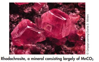 Cengage Learning/Charles D. Winters Rhodochrosite, a mineral consisting largely of MnCO3