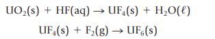 UO (s) + HF(aq)  UF, (s) + HO(l) UF,(s) + F(g)  UF, (s)