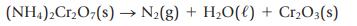 (NH4)2CrO7(s)  N(g) + HO(l) + CrO3(s)