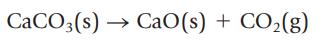 CaCO3(s) CaO(s) + CO(g)