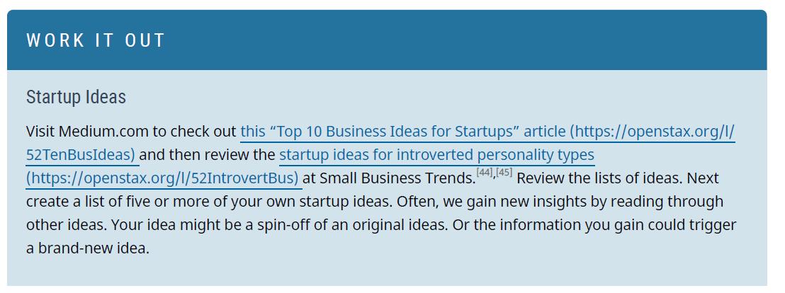 WORK IT OUT Startup Ideas Visit Medium.com to check out this "Top 10 Business Ideas for Startups" article