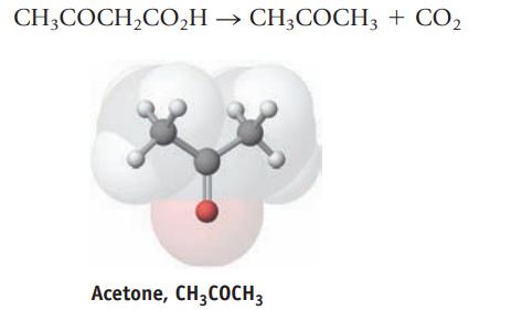 CH3COCHCOH  CH3COCH3 + CO Acetone, CH3COCH 3