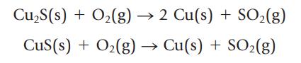 CuS(s) + O(g)  2 Cu(s) + SO(g) CuS(s) + O(g)  Cu(s) + SO(g)