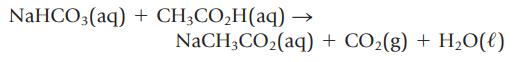 NaHCO3(aq) + CH3COH(aq)  NaCH3CO(aq) + CO(g) + HO(l)