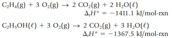 CH,(g) + 3 O2(g)  2 CO2(g) + 2 HO(0)  = -1411.1 kJ/mol-rxn CH,OH(0) + 3 O2(g)  2 CO2(g) + 3 H2O(0)  = -1367.5