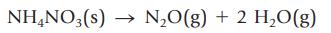 NH4NO3(s)  NO(g) + 2 HO(g)
