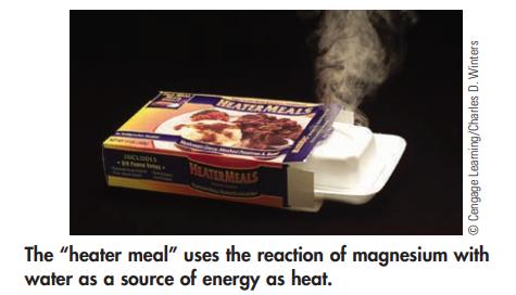 INCLUDES HEATER MEALS HEATER MEALS Cengage Learning/Charles D. Winters The "heater meal" uses the reaction of