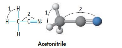 1 H HC H 2 CN: 1, Acetonitrile 2