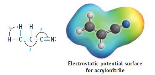 +H H rican -C=N: 3 1 Electrostatic potential surface for acrylonitrile