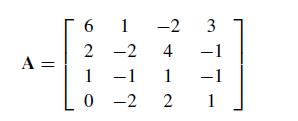 A = 6 1 2-2 1 -1 0-2 -2 4 1 2 3 - 1  1 1