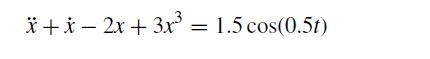 x + x - 2x + 3x = 1.5 cos(0.5t)