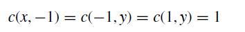 c(x,-1) = c(-1, y) = c(1, y) = 1