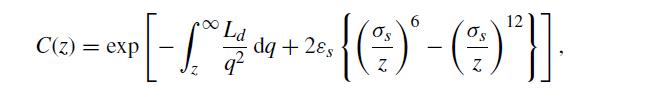 6 12 Ld 00-[- + ) - ()]] 1/1/4/ C(z) = exp 2s Z