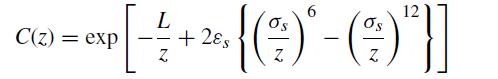 6 12 L + [ -  + ^ { ( 9 )  - ( 9 )  } ] Z C(z) = exp